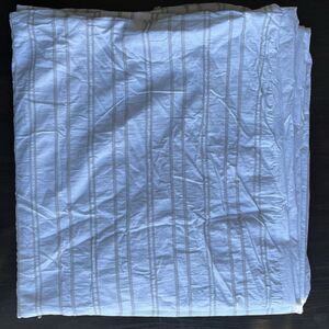 INUP Home Full/Queen Duvet Cover Pinstripe Cotton Button Closure Portugal White